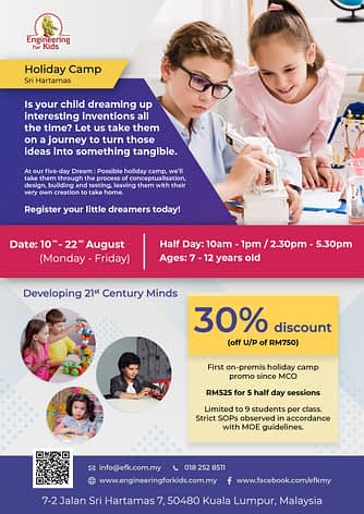 Center Holiday Camp August 2020 u2013 Engineering For Kids Malaysia